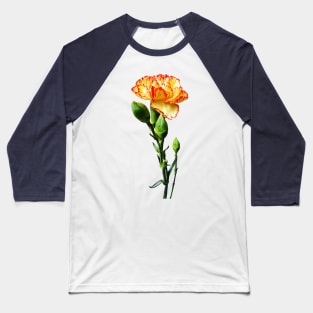 Carnations - One Red-Tipped Yellow Carnation Baseball T-Shirt